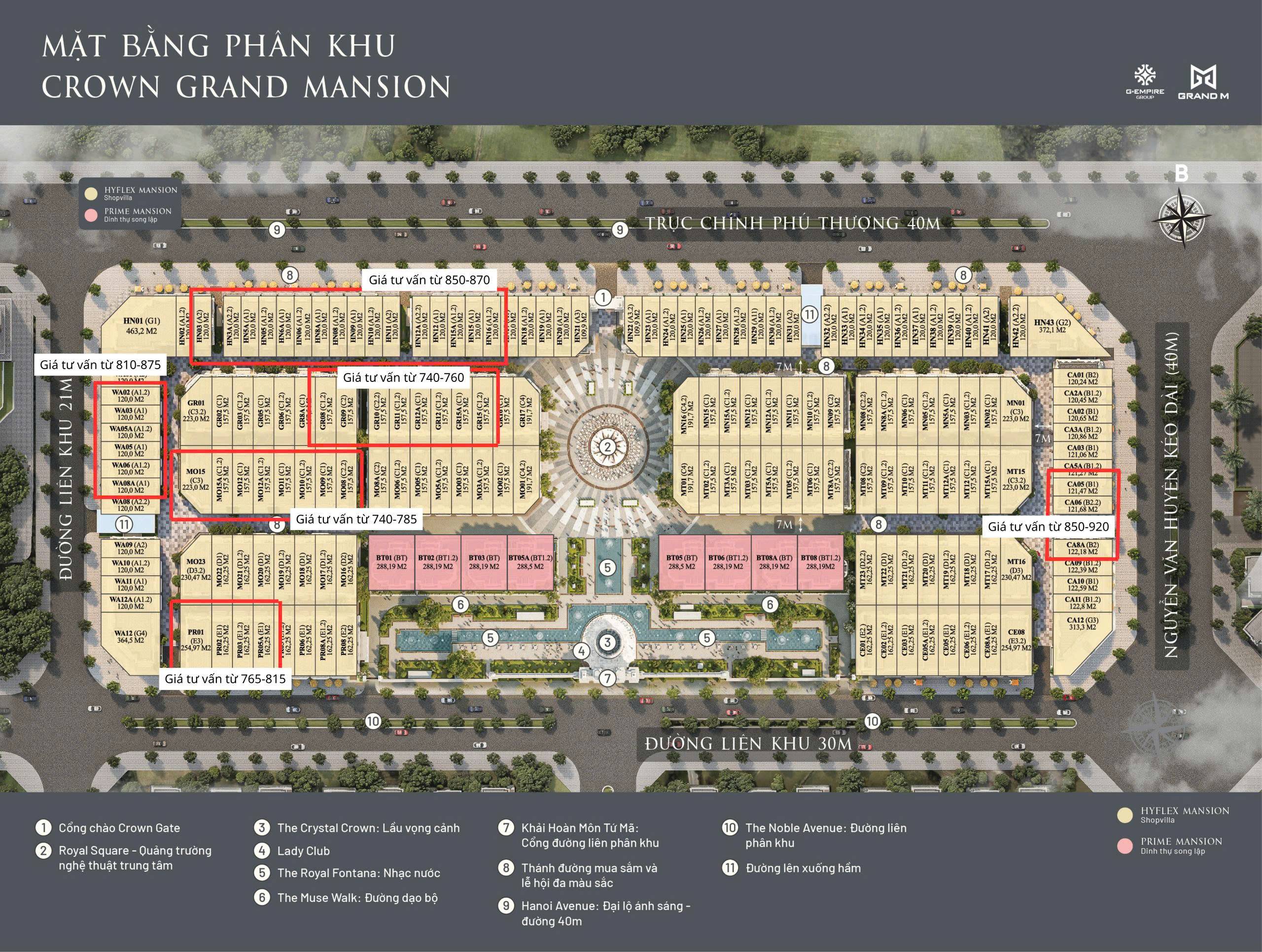 mat bang tong the phan khu crown